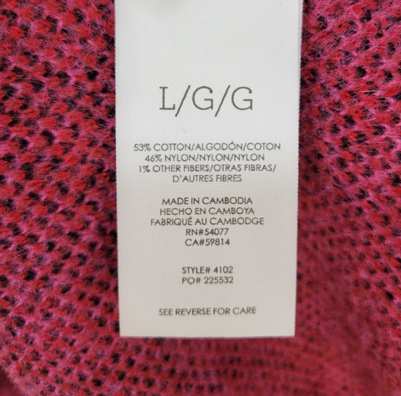 Cabi Rococo Poppy Bloom V Neck Pull Over black pink sweater style 4102 - Picture 5 of 9